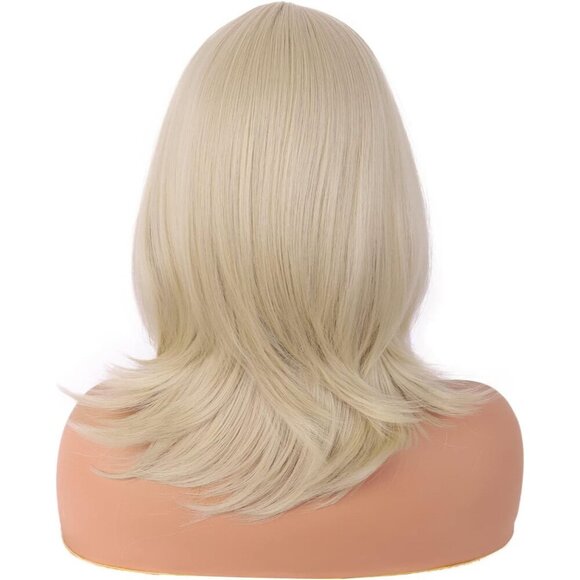 Girls 18 Inch/45 cm Layered Bangs Straight Synthetic Fiber Shoulder Length - Picture 4 of 7